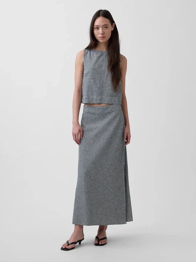 Spódnica maxi typu slip z mieszanki lnu