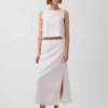 Spódnica maxi typu slip z mieszanki lnu