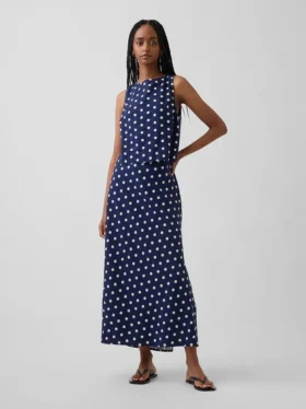 Spódnica maxi typu slip z mieszanki lnu