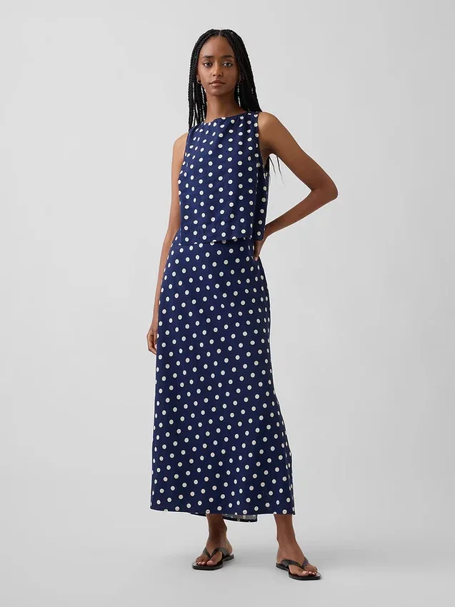 Spódnica maxi typu slip z mieszanki lnu