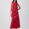 Spódnica maxi typu slip z mieszanki lnu