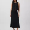 Spódnica maxi typu slip z mieszanki lnu