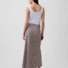 Spódnica maxi typu slip z mieszanki lnu