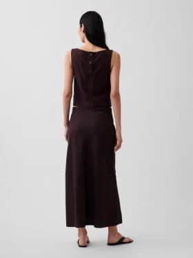 Spódnica maxi typu slip z mieszanki lnu