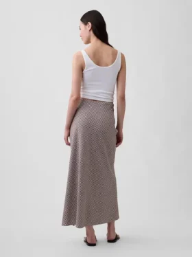 Spódnica maxi typu slip z mieszanki lnu