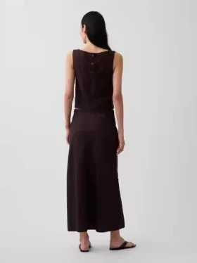 Spódnica maxi typu slip z mieszanki lnu