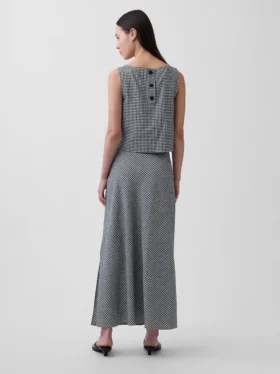 Spódnica maxi typu slip z mieszanki lnu