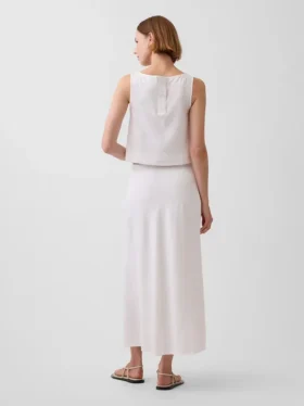 Spódnica maxi typu slip z mieszanki lnu