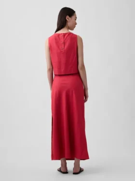 Spódnica maxi typu slip z mieszanki lnu