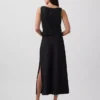 Spódnica maxi typu slip z mieszanki lnu