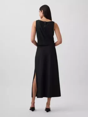 Spódnica maxi typu slip z mieszanki lnu