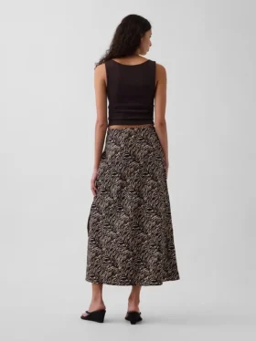 Spódnica maxi typu slip z mieszanki lnu