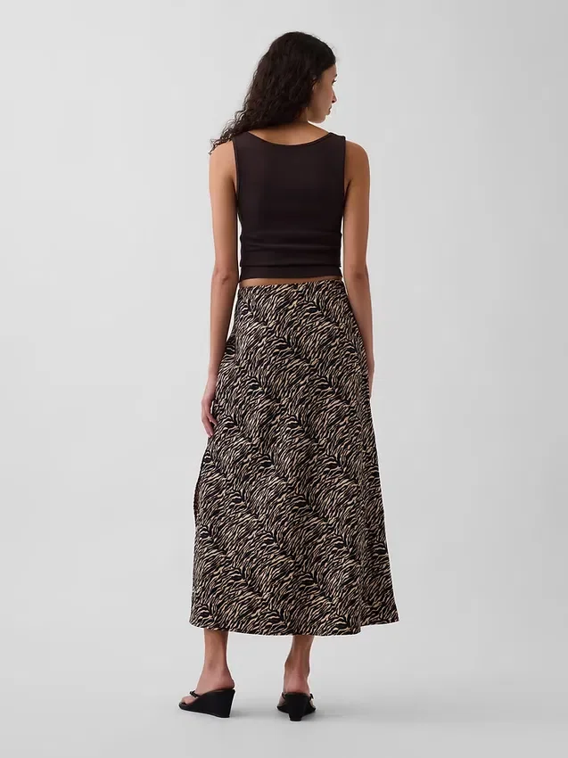 Spódnica maxi typu slip z mieszanki lnu