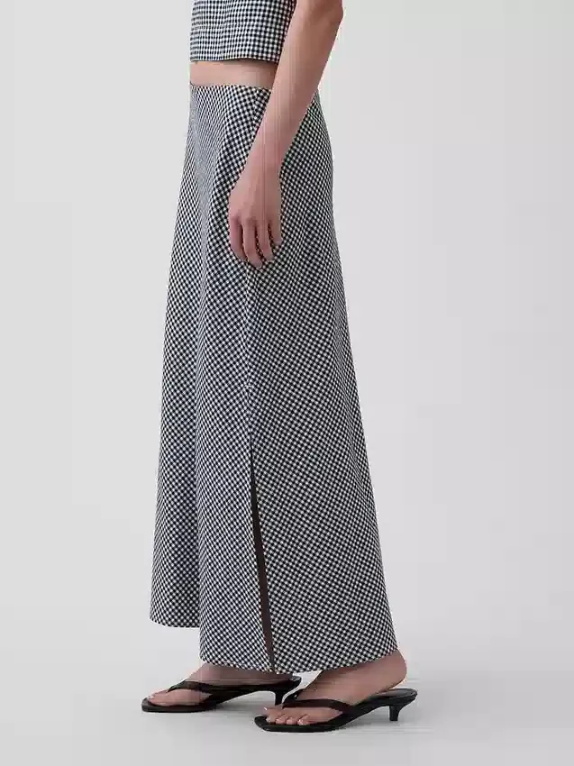 Spódnica maxi typu slip z mieszanki lnu