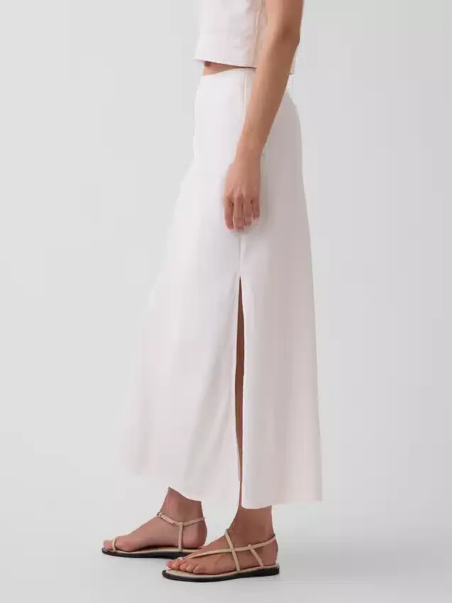 Spódnica maxi typu slip z mieszanki lnu
