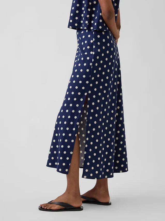 Spódnica maxi typu slip z mieszanki lnu