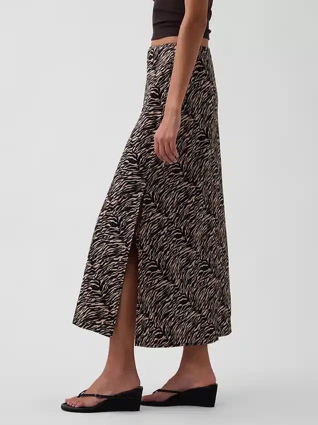 Spódnica maxi typu slip z mieszanki lnu