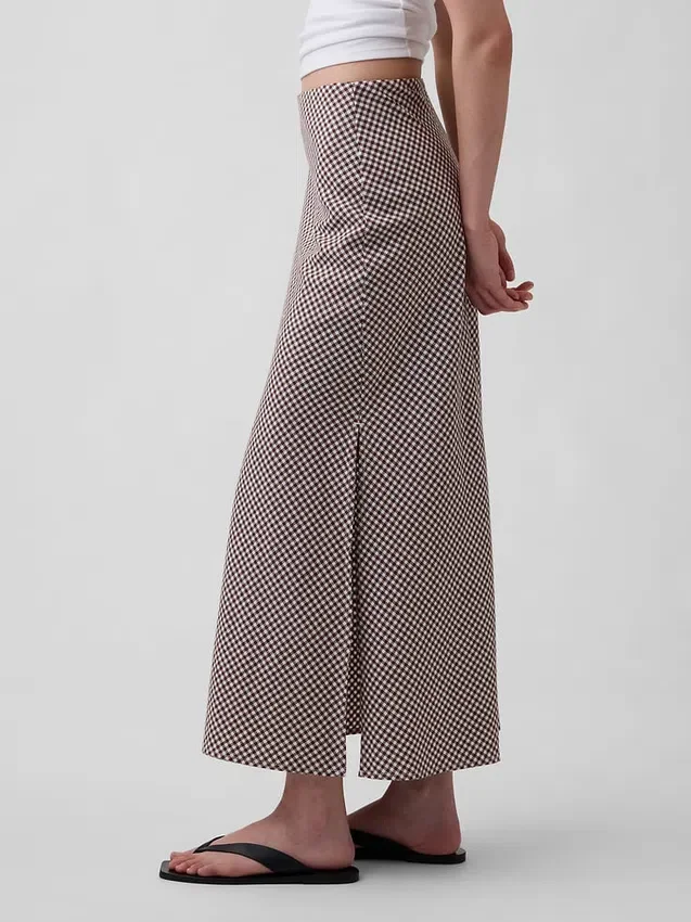 Spódnica maxi typu slip z mieszanki lnu
