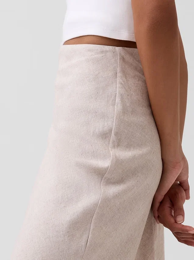 Spódnica maxi typu slip z mieszanki lnu