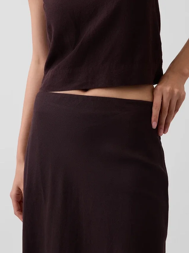 Spódnica maxi typu slip z mieszanki lnu