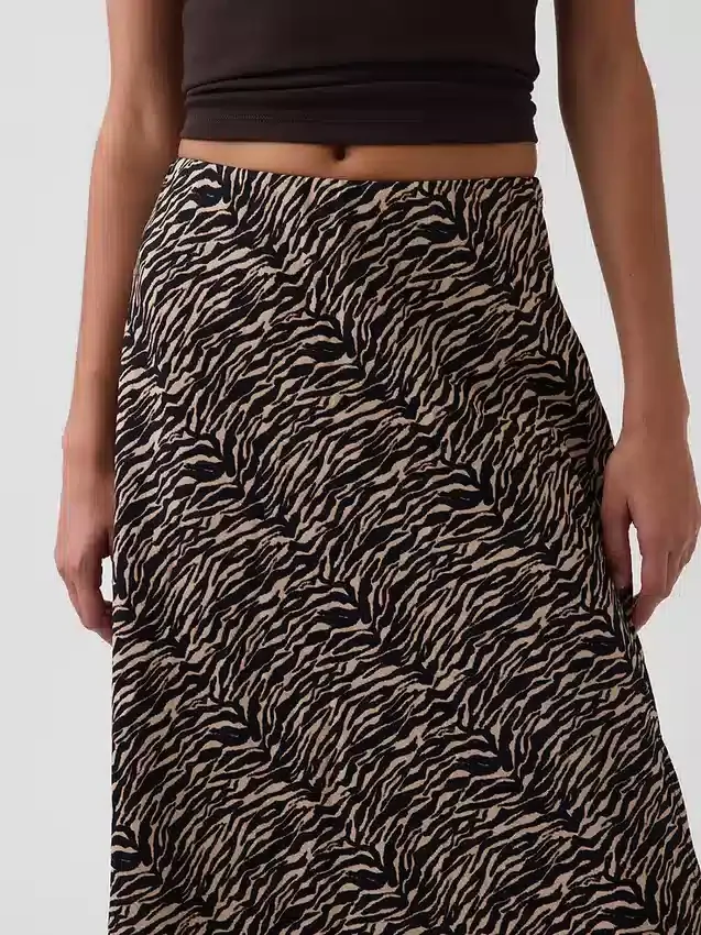 Spódnica maxi typu slip z mieszanki lnu