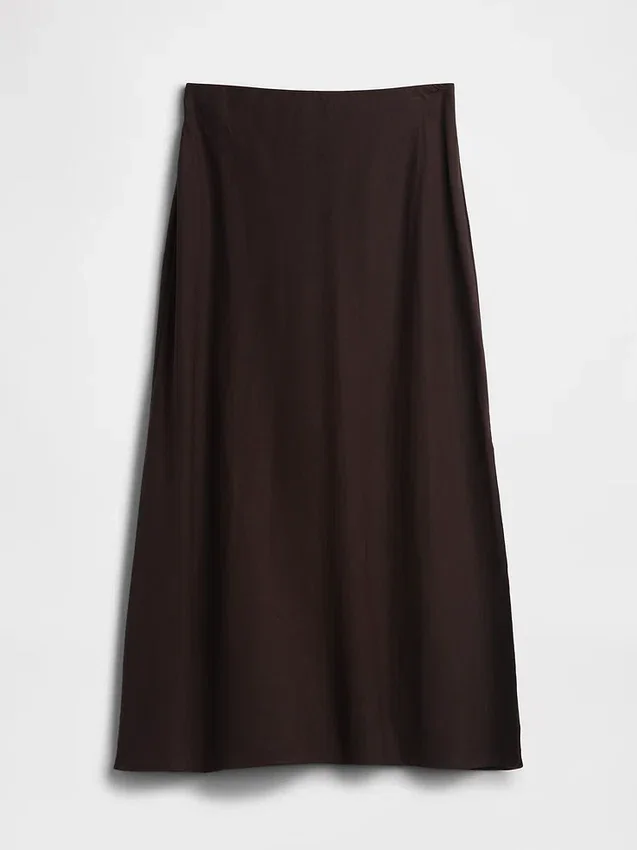 Spódnica maxi typu slip z mieszanki lnu