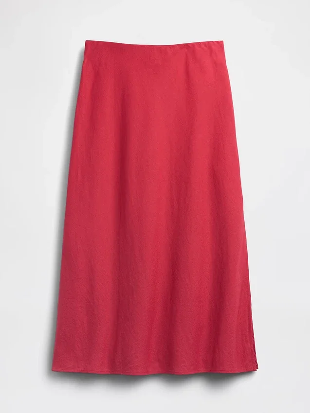 Spódnica maxi typu slip z mieszanki lnu