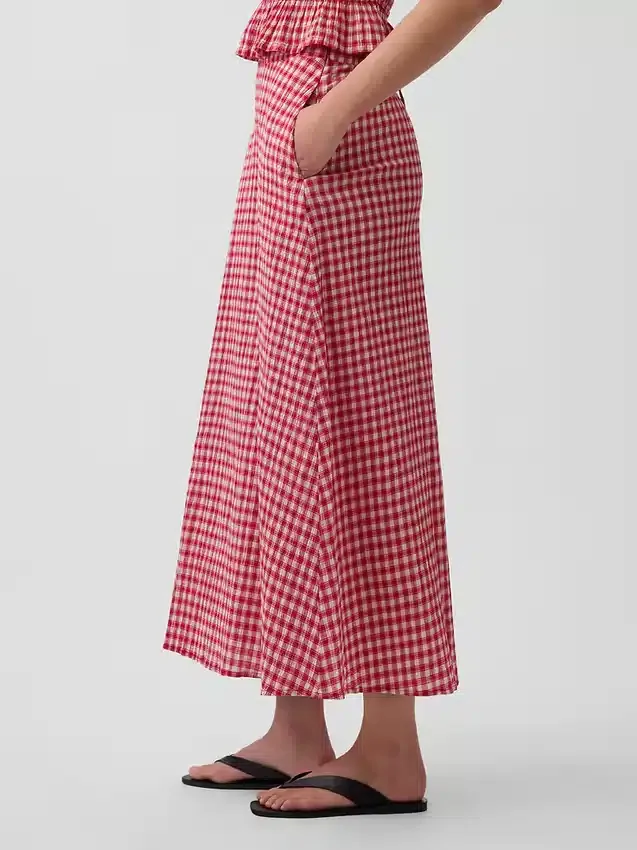 Spódnica maxi w kratkę