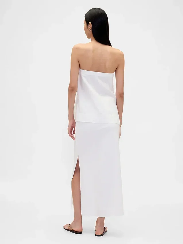 Spódnica maxi z mieszanki lnu