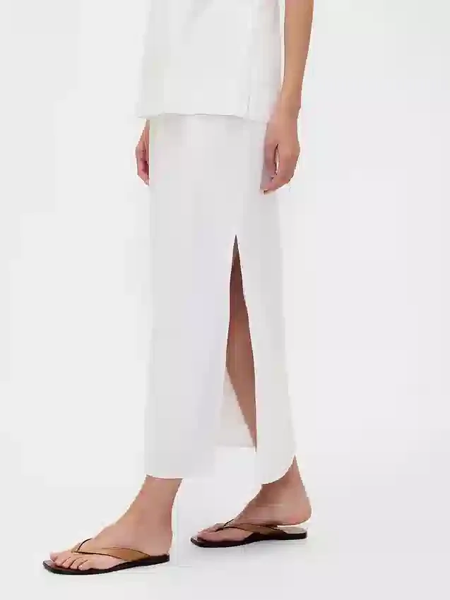 Spódnica maxi z mieszanki lnu