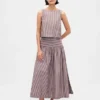 Spódnica maxi z popeliny z obniżoną talią
