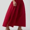 Spódnica maxi z popeliny z obniżoną talią