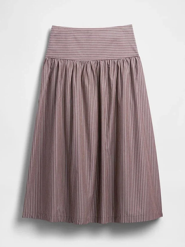 Spódnica maxi z popeliny z obniżoną talią