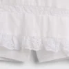 Spódniczka typu mini z plisami i koronkową lamówką