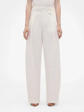 Spodnie GAP × Victoria Beckham z wysokim stanem i plisami w kształcie łuku
