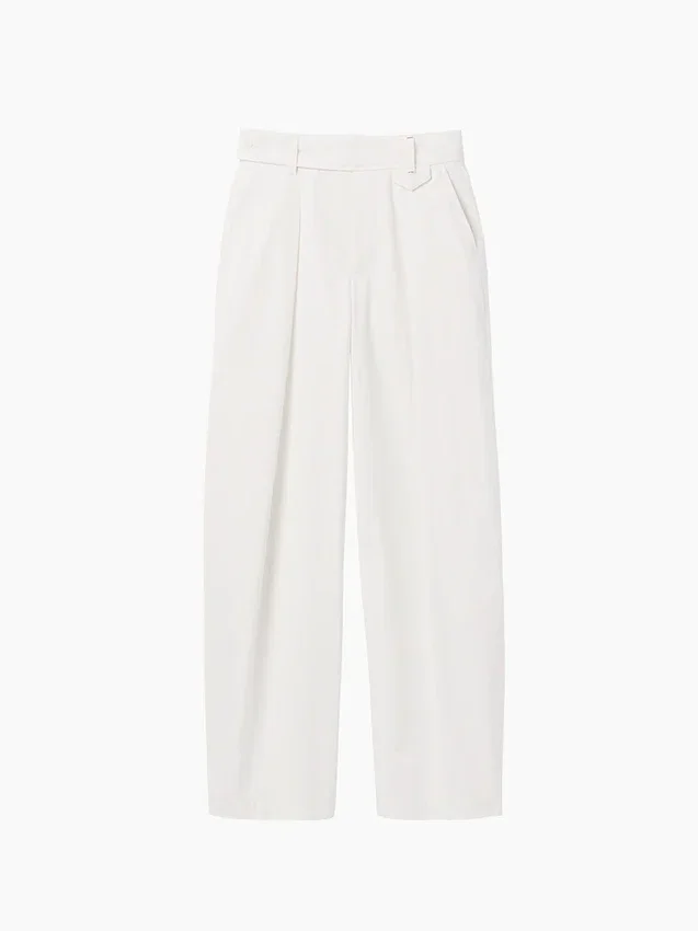 Spodnie GAP × Victoria Beckham z wysokim stanem i plisami w kształcie łuku