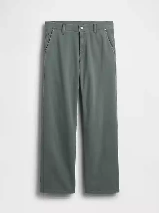 Spodnie khaki z niskim stanem w stylu lat 90.