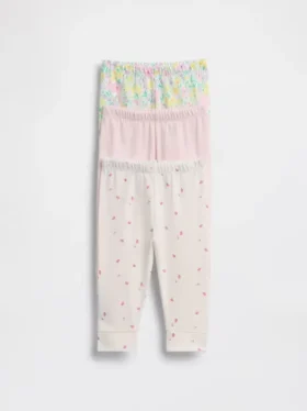 Spodnie na gumce z bawełny organicznej „Baby First Favorites” (pakiet wielopakowy)