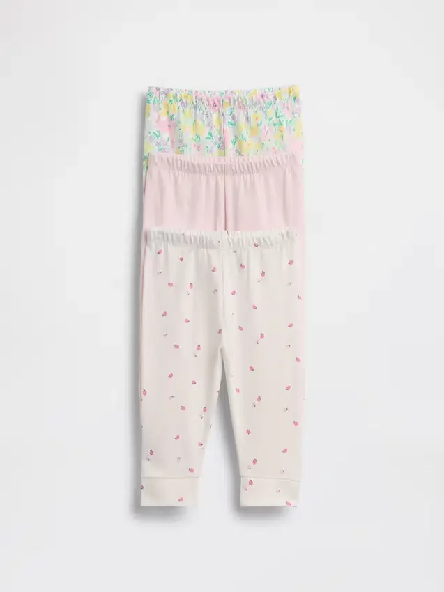 Spodnie na gumce z bawełny organicznej „Baby First Favorites” (pakiet wielopakowy)