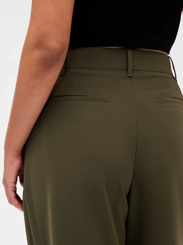 Spodnie plisowane Curvy 365 z wysokim stanem