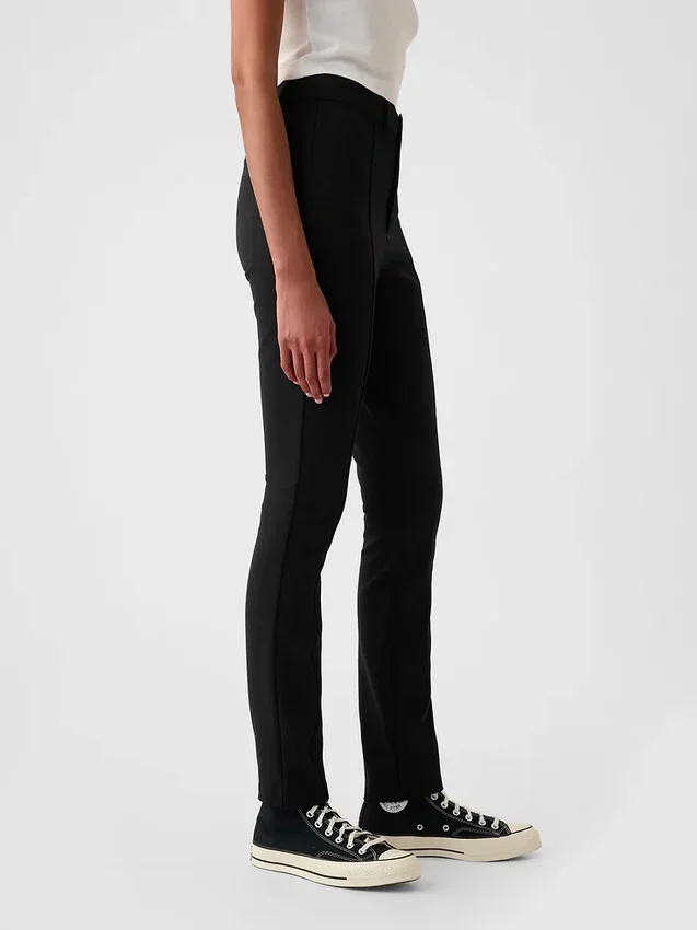 Spodnie skinny z podwójnie dzianej tkaniny z wysokim stanem