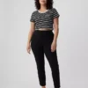 Spodnie skinny z podwójnie dzianej tkaniny z wysokim stanem
