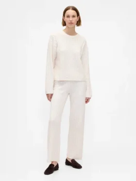 Spodnie sweterkowe z dzianiny typu „cable-knit” z serii CashSoft