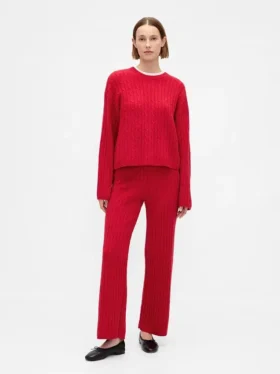 Spodnie sweterkowe z dzianiny typu „cable-knit” z serii CashSoft
