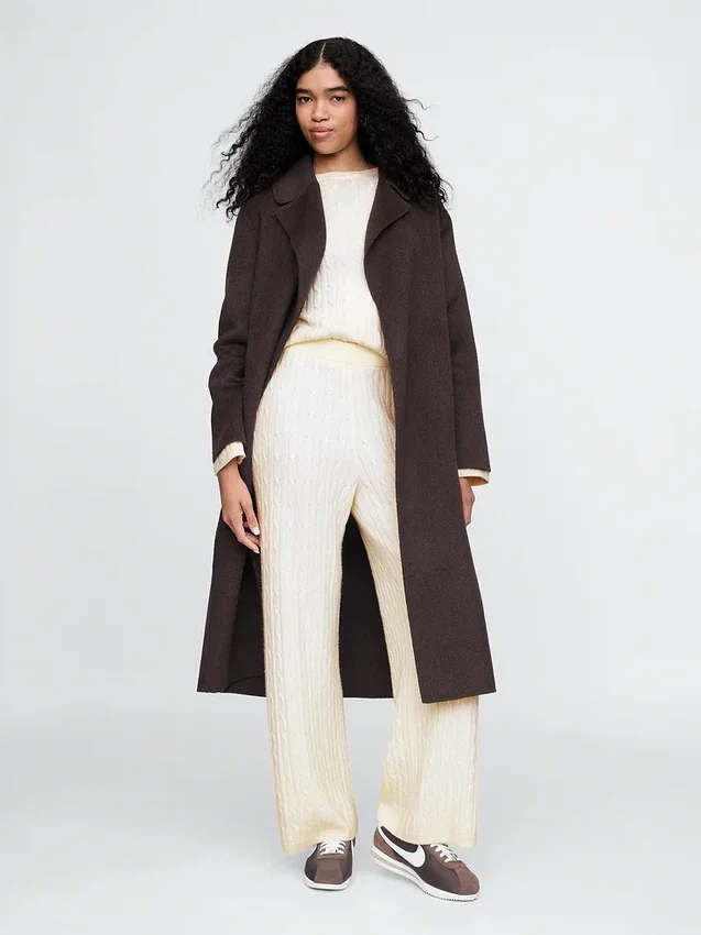 Spodnie sweterkowe z dzianiny typu „cable-knit” z serii CashSoft