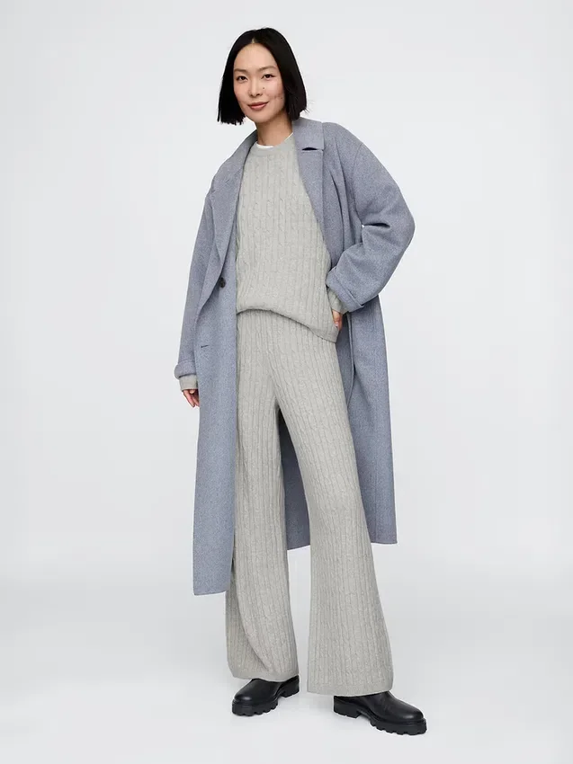 Spodnie sweterkowe z dzianiny typu „cable-knit” z serii CashSoft
