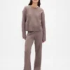 Spodnie sweterkowe z dzianiny typu „cable-knit” z serii CashSoft