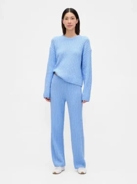 Spodnie sweterkowe z dzianiny typu „cable-knit” z serii CashSoft