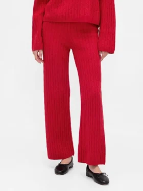 Spodnie sweterkowe z dzianiny typu „cable-knit” z serii CashSoft