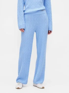 Spodnie sweterkowe z dzianiny typu „cable-knit” z serii CashSoft